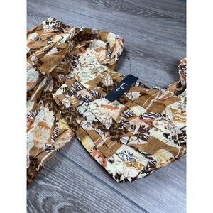 Lulu's Brown Cream & Peach Floral Two-Piece Skirt Set